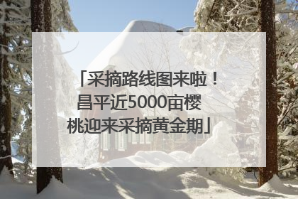 采摘路线图来啦！昌平近5000亩樱桃迎来采摘黄金期
