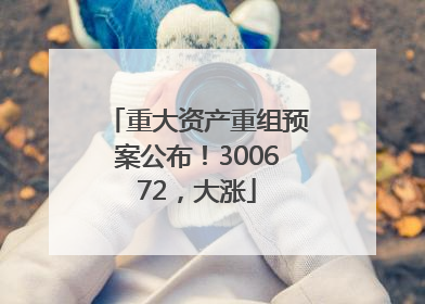 重大资产重组预案公布！300672，大涨