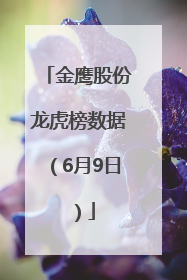 金鹰股份龙虎榜数据（6月9日）