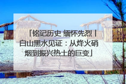 铭记历史 缅怀先烈丨白山黑水见证：从烽火硝烟到振兴热土的巨变