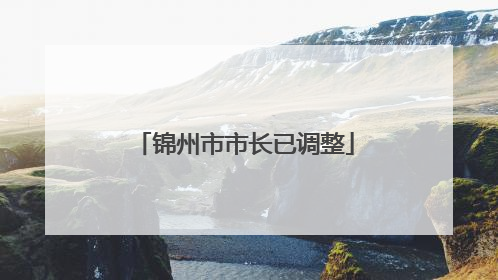 锦州市市长已调整