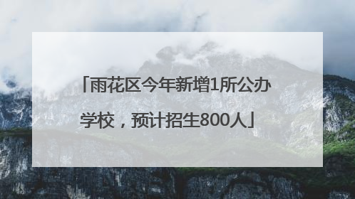 雨花区今年新增1所公办学校，预计招生800人