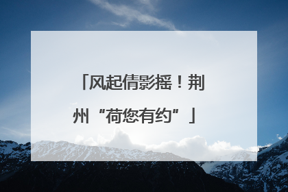 风起倩影摇！荆州“荷您有约”