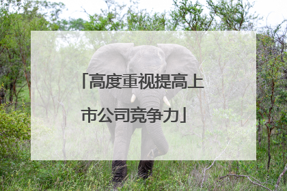 高度重视提高上市公司竞争力