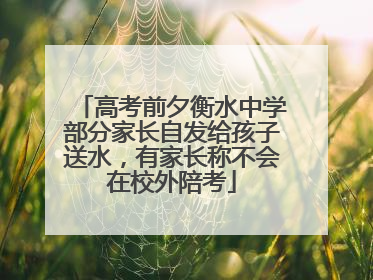 高考前夕衡水中学部分家长自发给孩子送水，有家长称不会在校外陪考