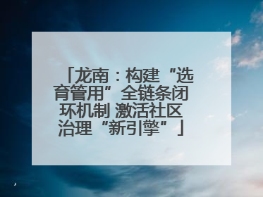 龙南：构建“选育管用”全链条闭环机制 激活社区治理“新引擎”