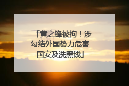 黄之锋被拘！涉勾结外国势力危害国安及洗黑钱