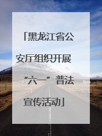 黑龙江省公安厅组织开展“六一”普法宣传活动