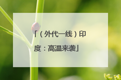 （外代一线）印度：高温来袭