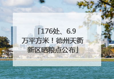 176处、6.9万平方米！德州天衢新区晒粮点公布