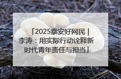 2025泰安好网民｜李涛：用实际行动诠释新时代青年责任与担当