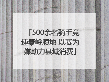500余名骑手竞速秦岭腹地 以赛为媒助力县域消费