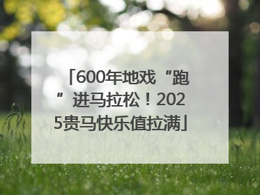600年地戏“跑”进马拉松！2025贵马快乐值拉满