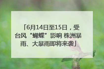 6月14日至15日，受台风“蝴蝶”影响 株洲暴雨、大暴雨即将来袭