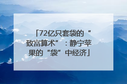 72亿只套袋的“致富算术”：静宁苹果的“袋”中经济