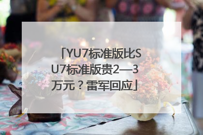 YU7标准版比SU7标准版贵2—3万元？雷军回应